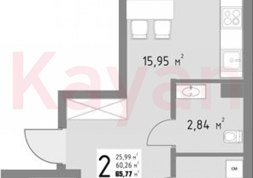 Продажа 2-комн. квартиры, 60.26 кв.м фото 0