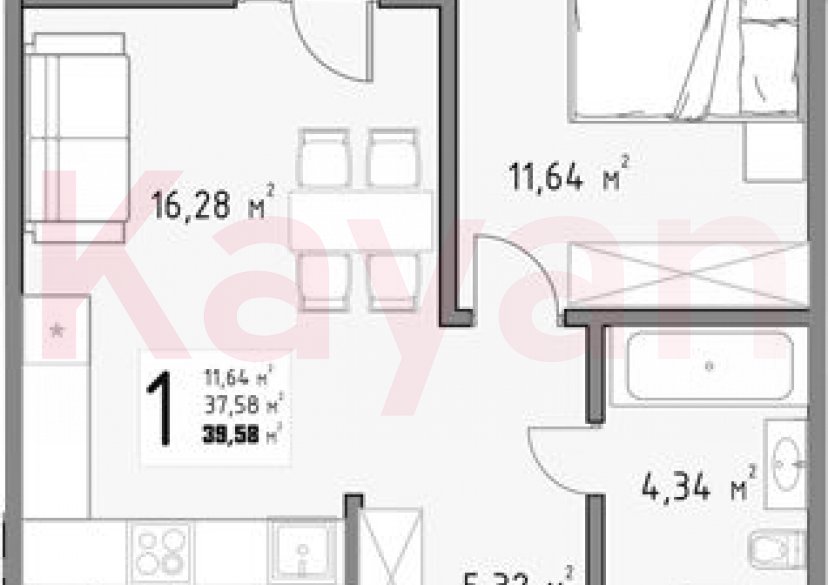 Продажа 1-комн. квартиры, 37.58 кв.м фото 0