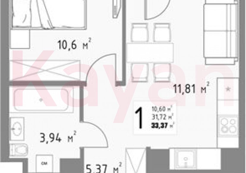 Продажа 1-комн. квартиры, 31.72 кв.м фото 0