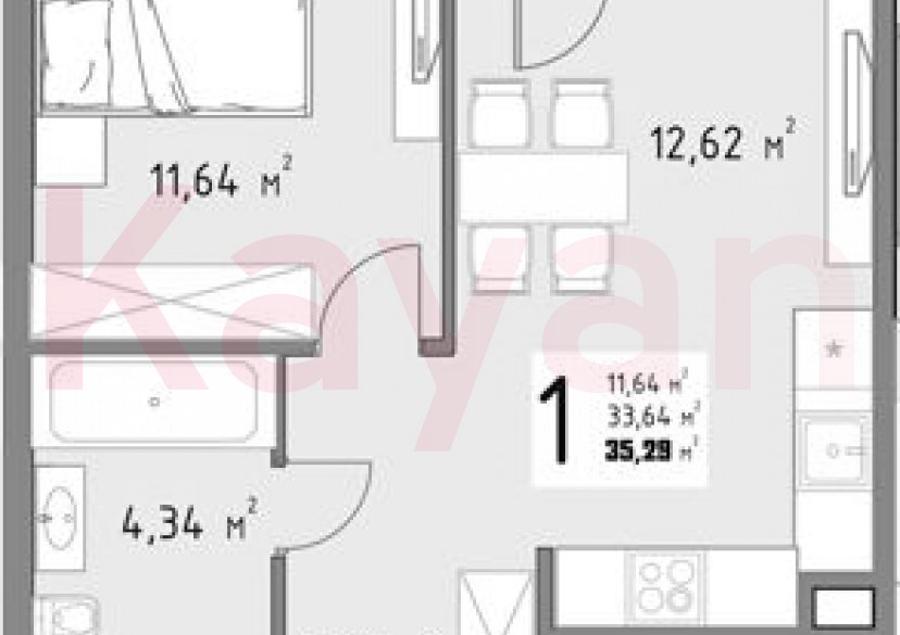 Продажа 1-комн. квартиры, 33.64 кв.м фото 0