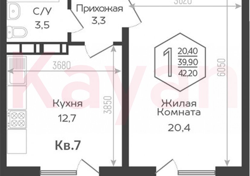 Продажа 1-комн. квартиры, 40.9 кв.м фото 0